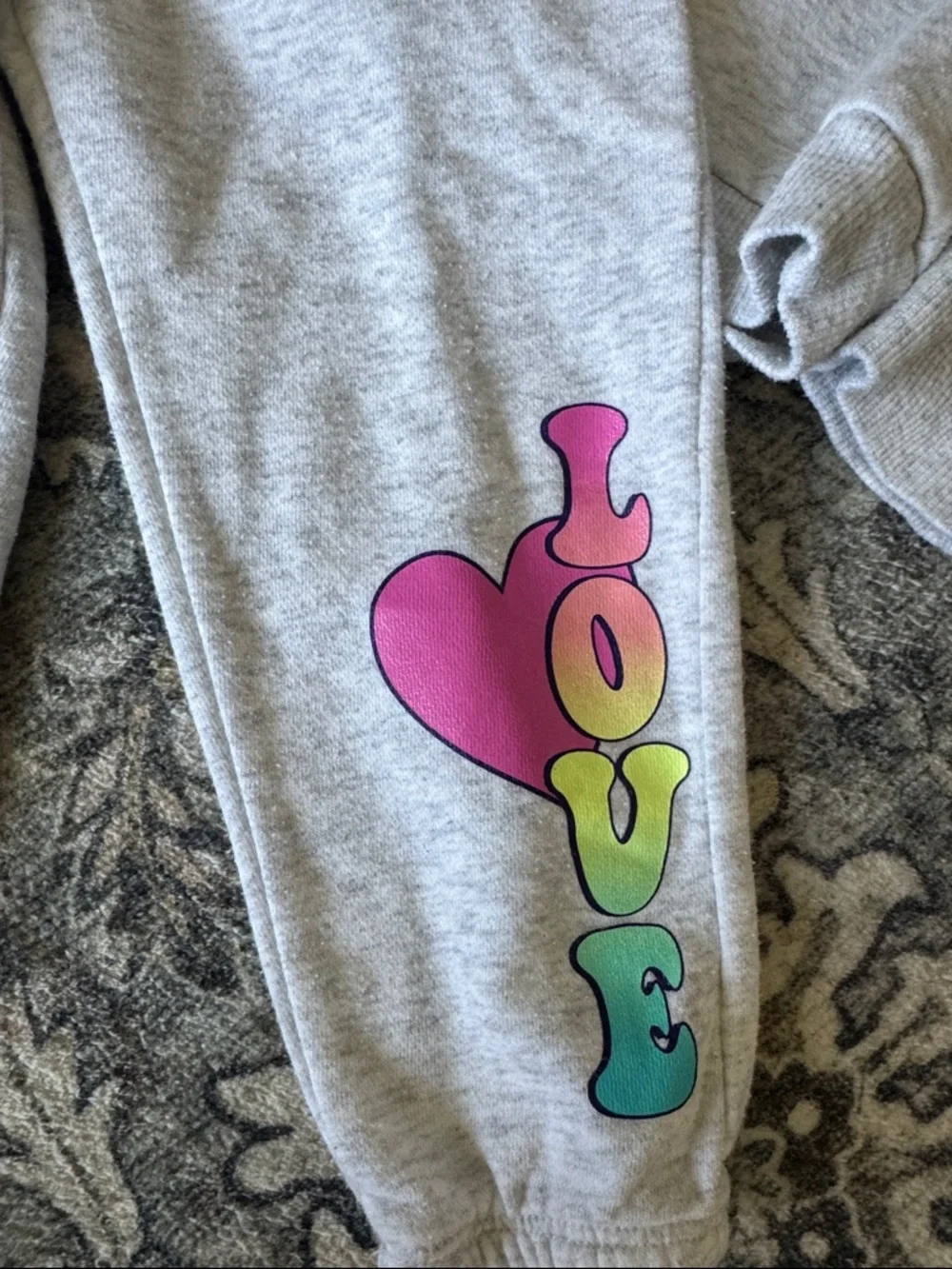 Toddler Grey 'Love' Sweatshirt and Joggers Set - Picture 2 of 5